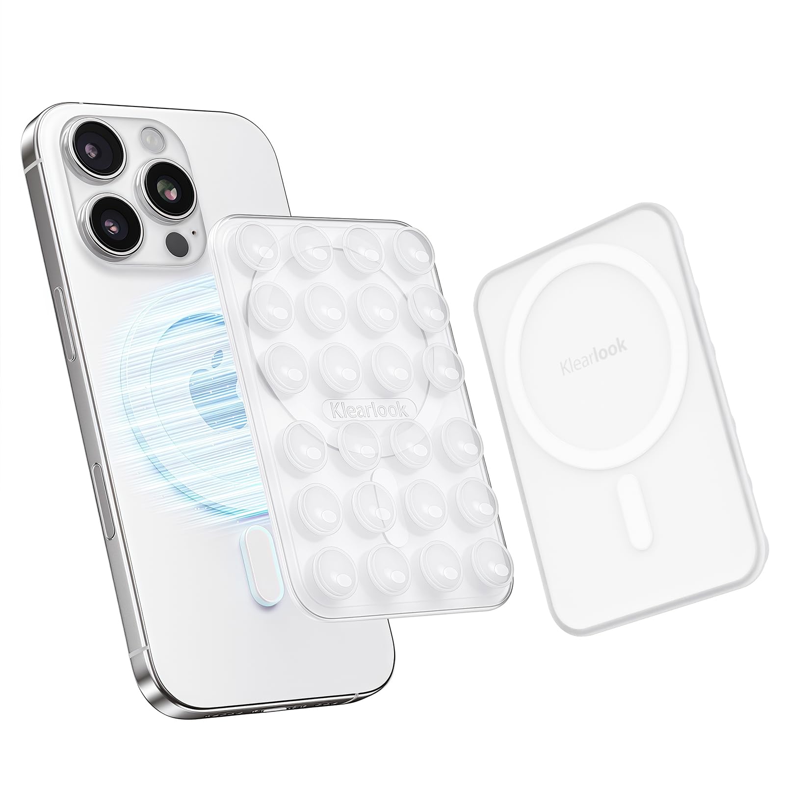 Klearlook Magnetic Suction Phone Mount For Magsafe Case, Removable Sticky Phone Grip Holder For Hands-Free Makeup/Selfie/Live St
