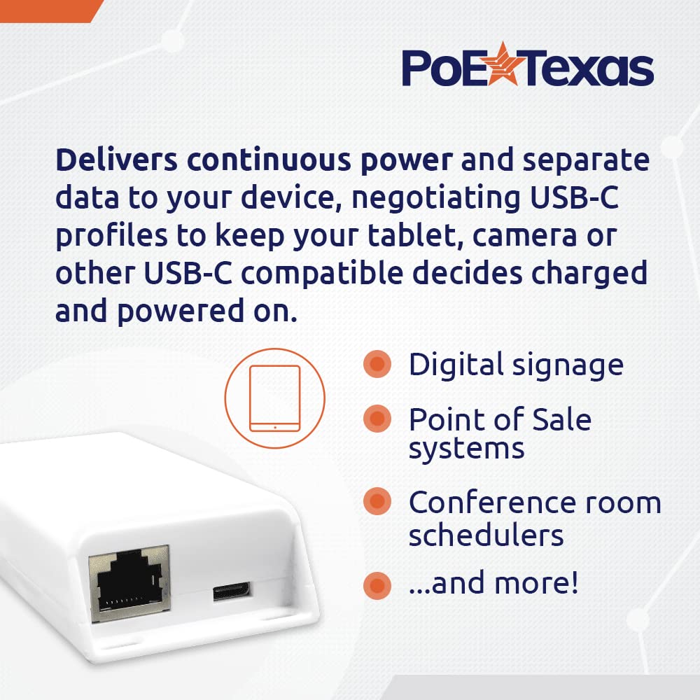 Poe Texas Poe+ Power And Separate Gigabit Data, Compatible With Google Mesh, Eero, Nest Cam, Apple Pro, Air, & Mini Tablets, Goo