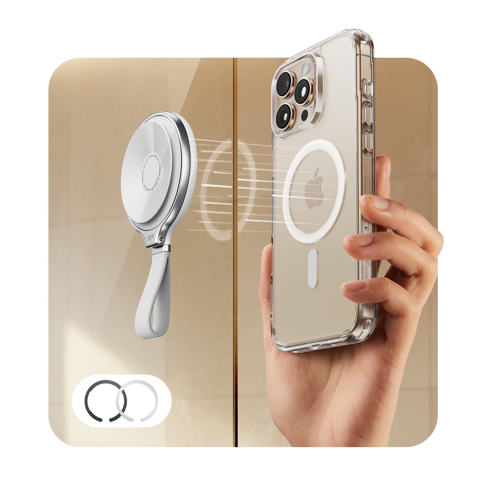 Esr For Magsafe Suction Mount, Sticky Phone Grip, Magnetic Phone Suction Grip, Silicone Suction Cup Phone Mount, Hands-Free Mirr