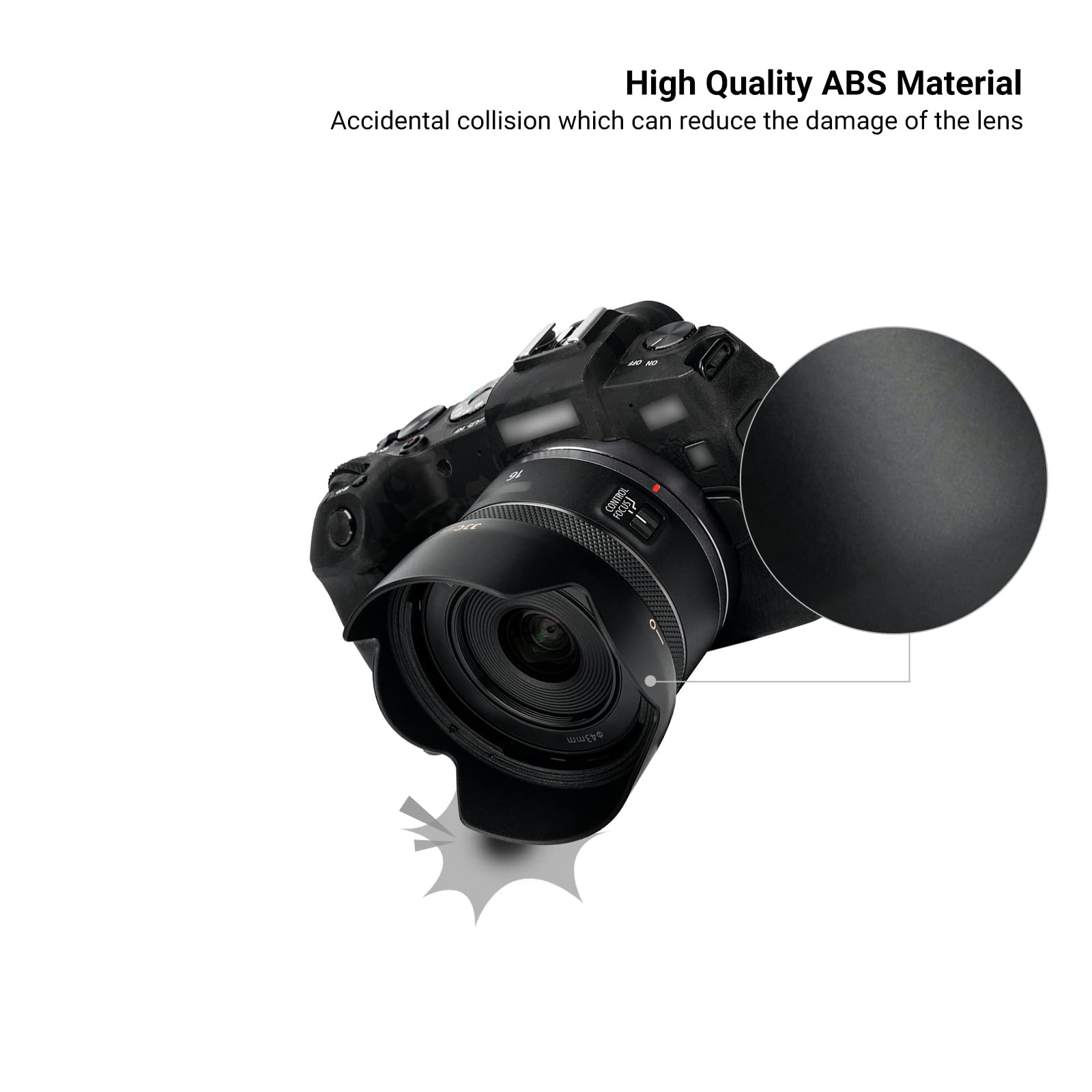 Lens Hood For Canon Rf 16Mm F2.8 Stm Lens On Eos R6 R5 Rp R Camera, Reversible Lens Shade Replace Canon Ew 65C Lens Hood, Compat