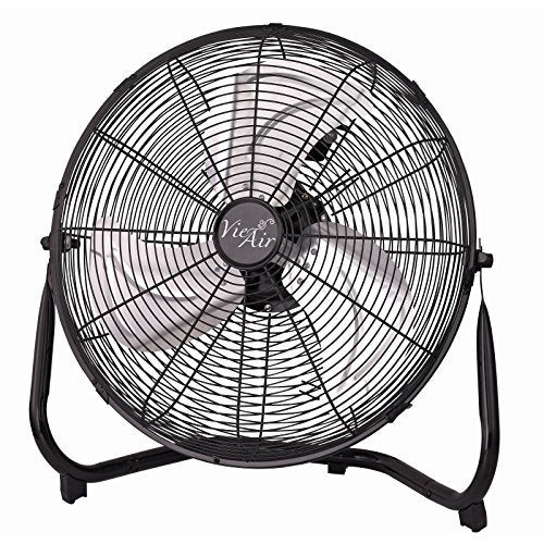 Vie Air Va 14 Industrial High Velocity Tilting 3 Speed Heavy Duty Metal Floor Fan , Black