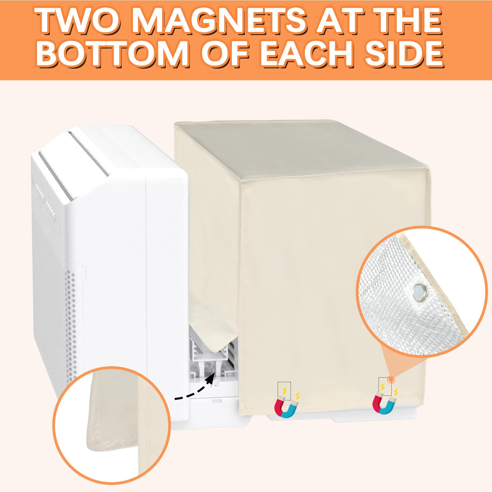 20L X 13.5H X 12.5D Outdoor Window Air Conditioner Cover Compatible With Midea U-Shaped Air Conditioner 8000/10000/120000 Btu, 3