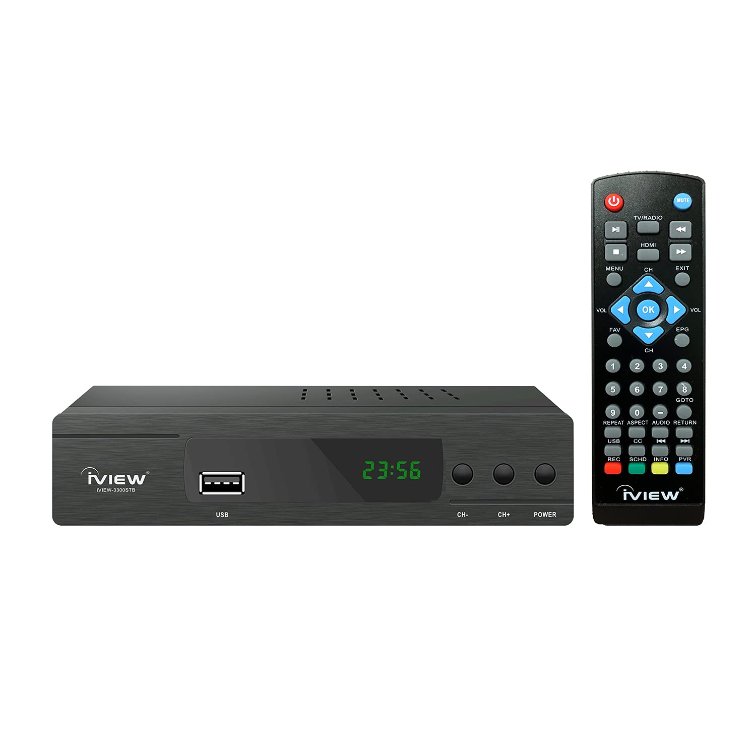 Iview 3300Stb Atsc Converter Box With Recording, Media Player, Builtin Digital Clock, Analog To Digital, Qam Tuner, Hdmi, Usb