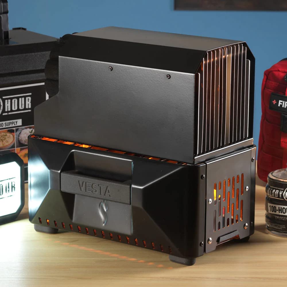 Vesta Self Powered Camping Indoor/Outdoor Heater & Stove (Compact, Off Grid, Emergency)