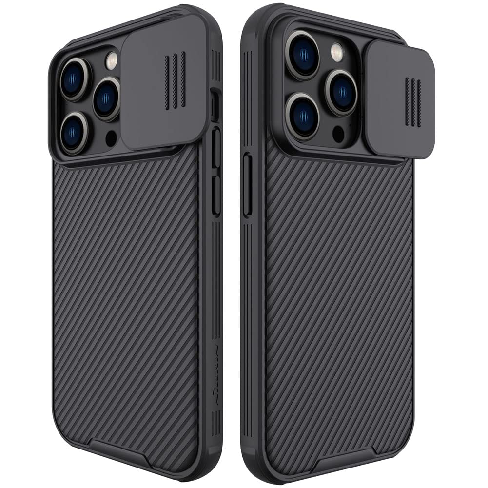 Mangix for iPhone 14 Pro Max Case with Camera Cover,Slim Fit Thin Polycarbonate Protective Shockproof Cover with Slide Camera Co