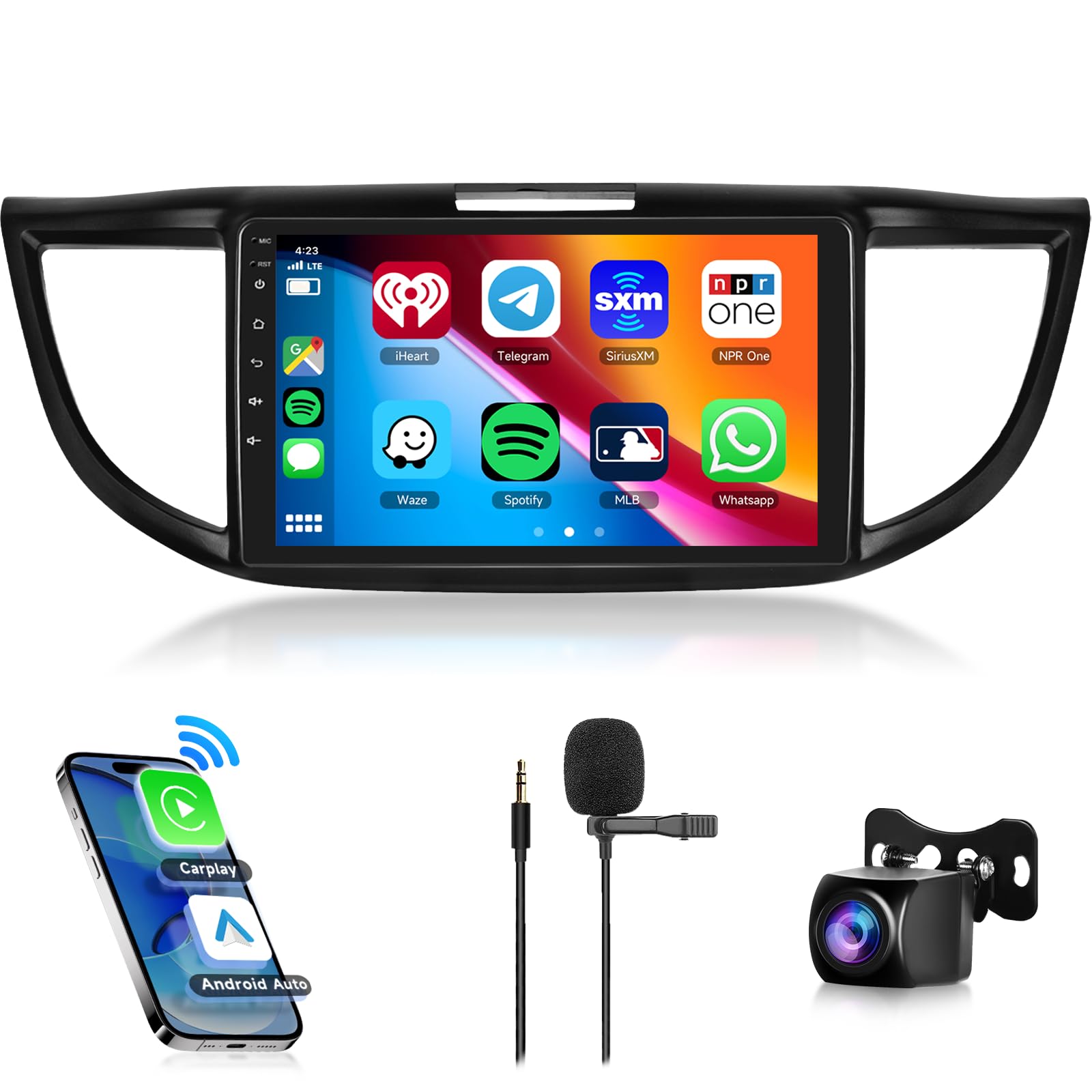 Android 13 Car Stereo For Honda Crv 2012 2013 2014 2015 2016 With Wireless Carplay Android Auto, 9 Inch Touch Screen Car Radio,