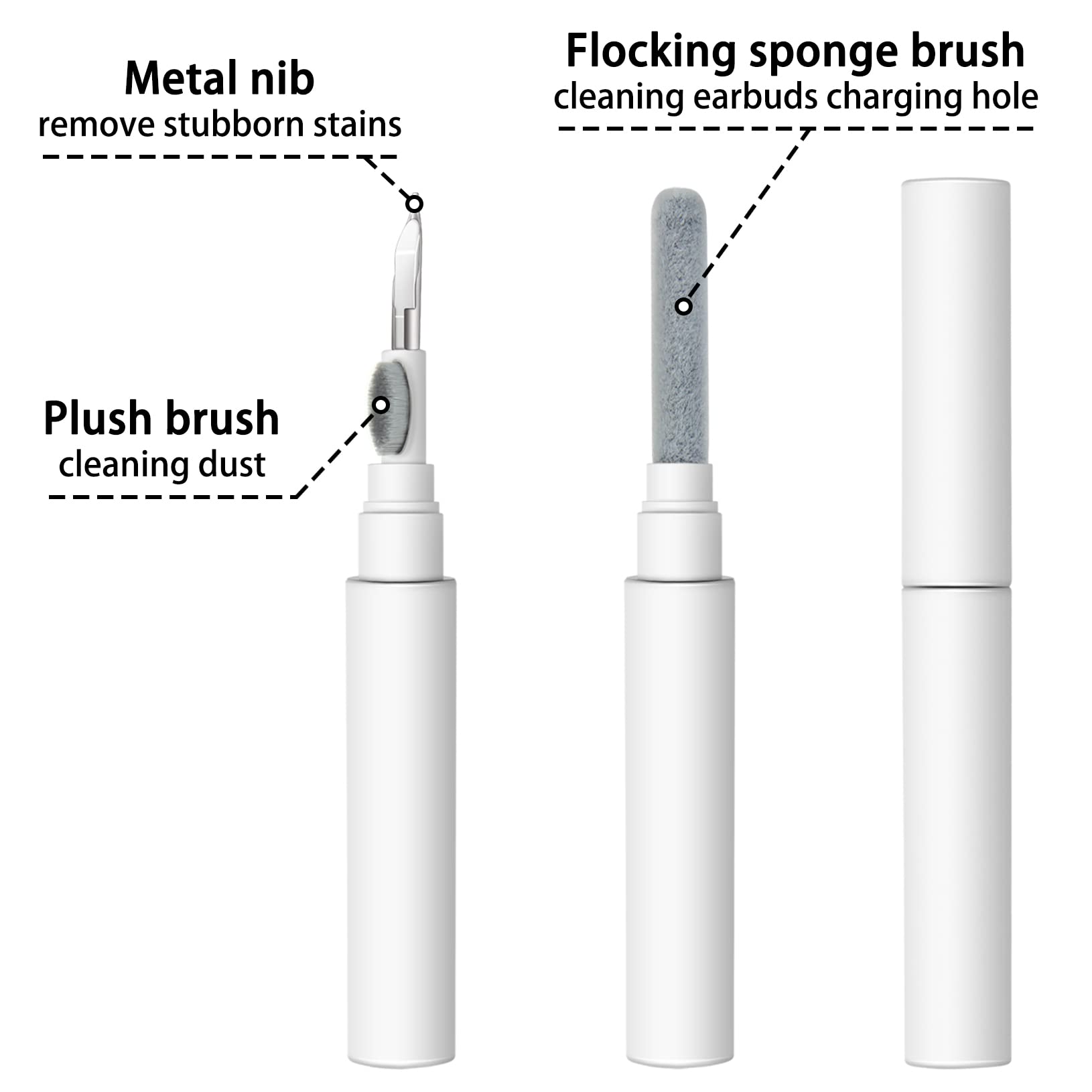 Gokbuy 2Pcs Airpod Cleaner Kit, Multi Function Cleaner Kit For Airpods Bluetooth Camera Earphone Computer (White)