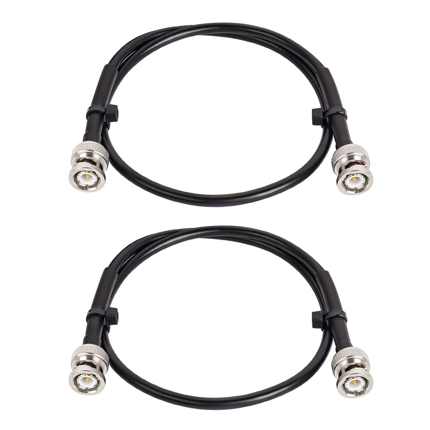 MOOKEERF RG8X BNC Male to BNC Male Coaxial Cable 2FT 2PCS 50 ohm Ultra Low Loss for Antenna, RF Radio, Modem, Oscilloscope, Spec