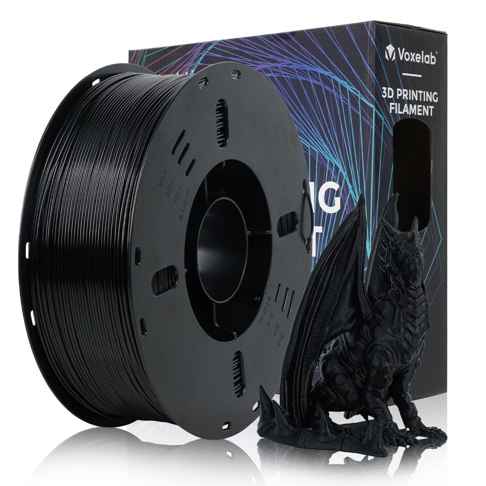 VOXELAB ASA Black Filament 1.75mm, UV/Rain/Heat Resistant Tough 3D Printer Filament, Great for Printing Outdoor Functional Mecha