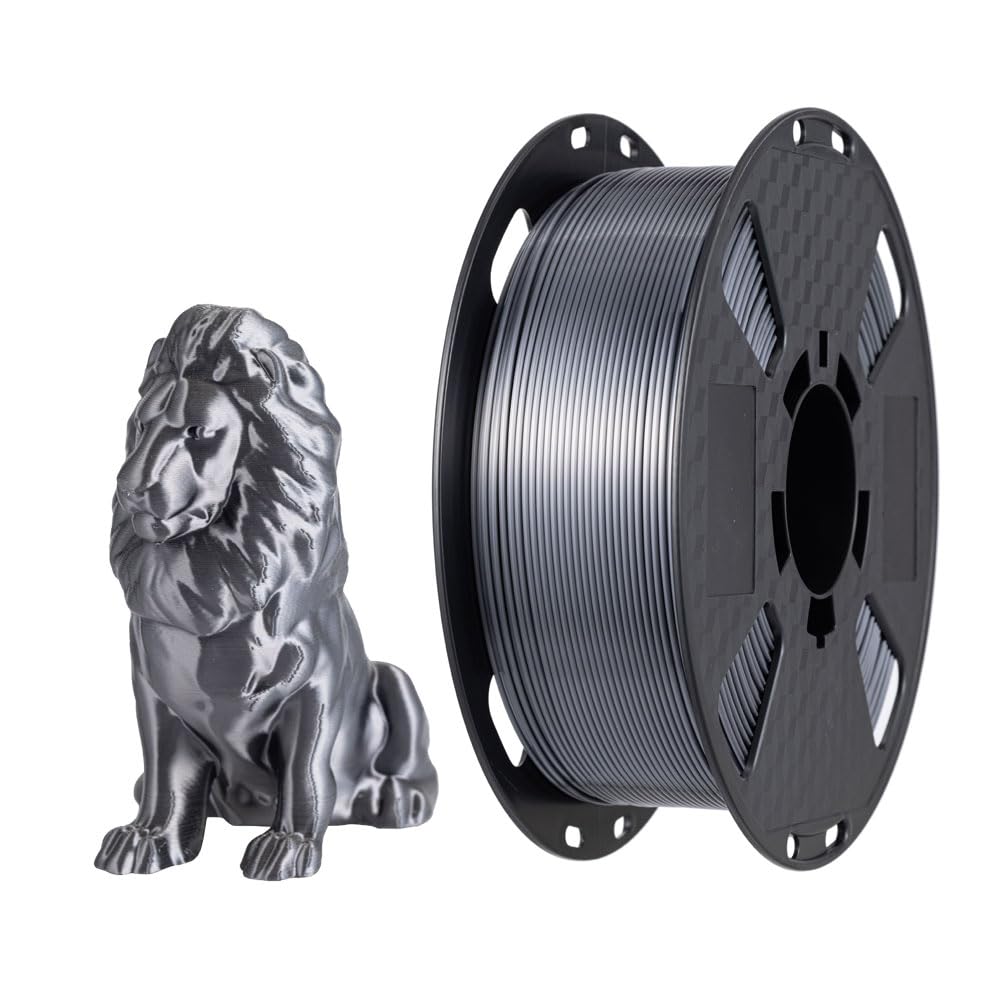 Silk Gray Pla Filament 1.75Mm 1Kg 3D Printing Filament Silky Gray Pla Shiny Shine Metallic Pla Gray 3D Printer Material Fdm 3D P