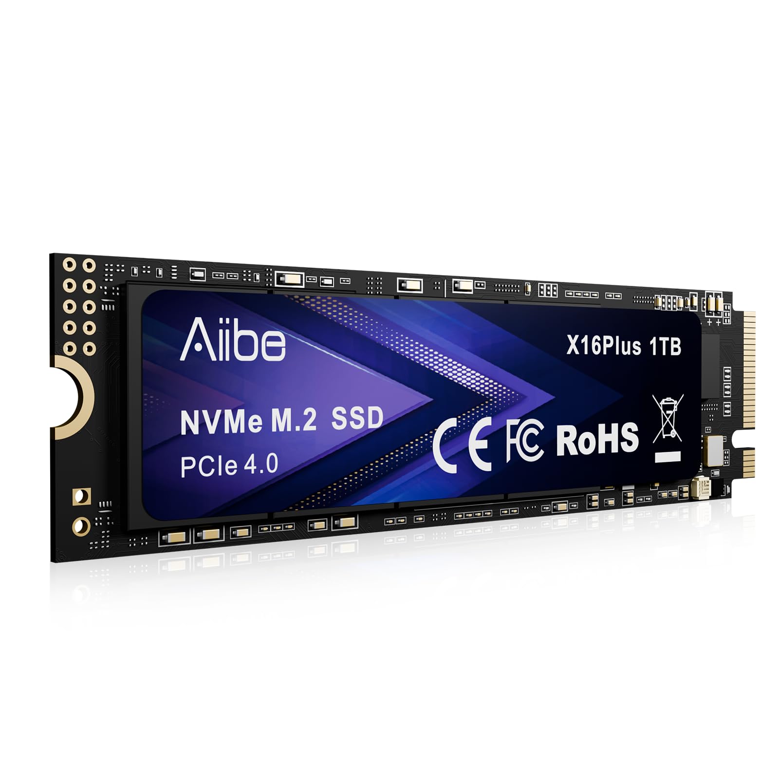 Aiibe X16Plus 1TB NVMe M.2 SSD Internal Solid State Drive PCIe 4.0 M.2 2280 1TB SSD Read Speeds Up to 7450MB/s for Laptop, PC, G