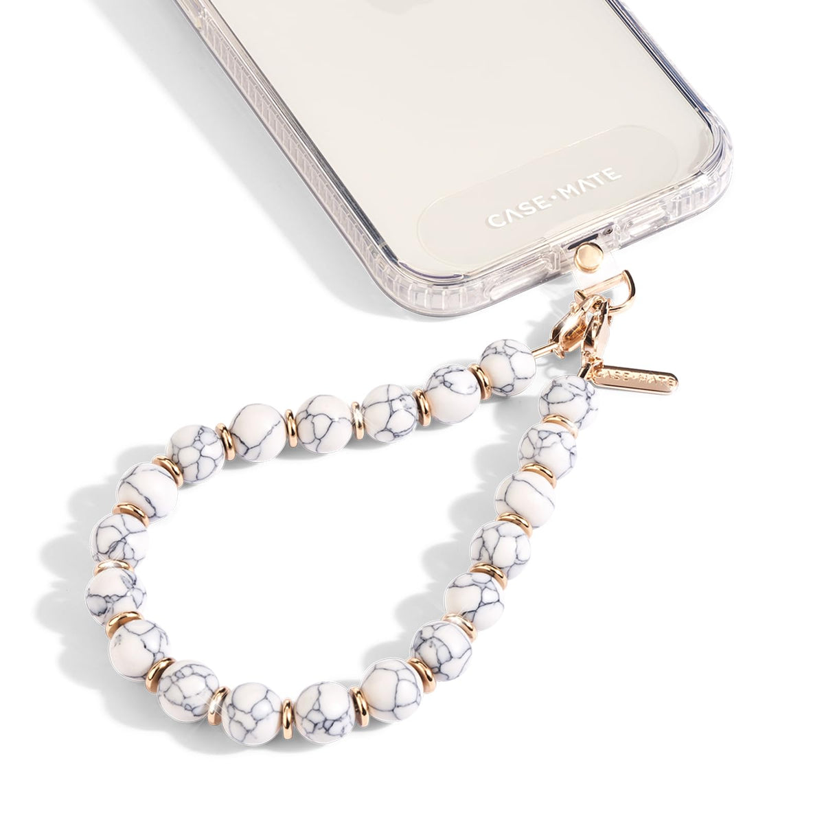 Case Mate Phone Charm With Beaded Marble | Detachable Anti Theft Phone Strap | Hands Free Iphone Wrist Strap For Women | Phone C