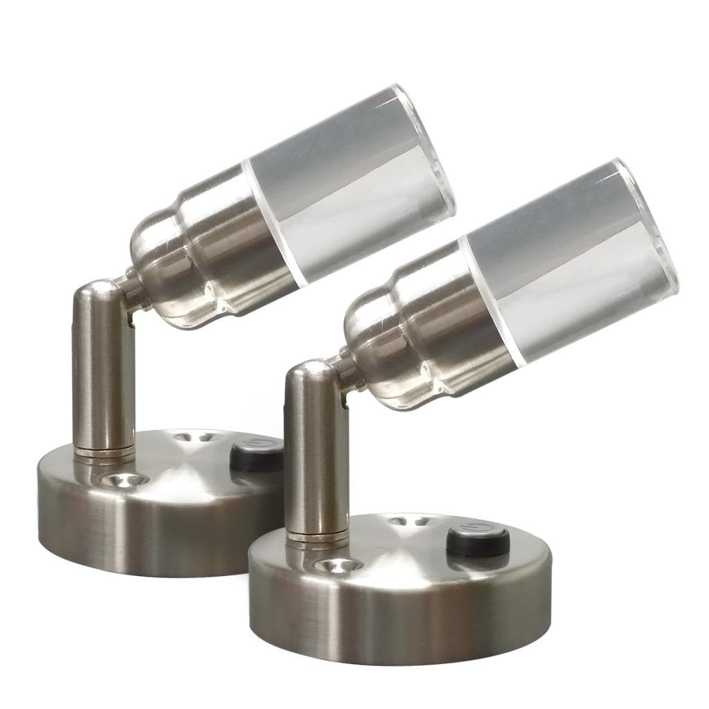 Dream Lighting 12V Led Reading Light   Map Light With Brushed Nickel And Acrylic Lampshade   Warm White Lighting Chart Light Pac