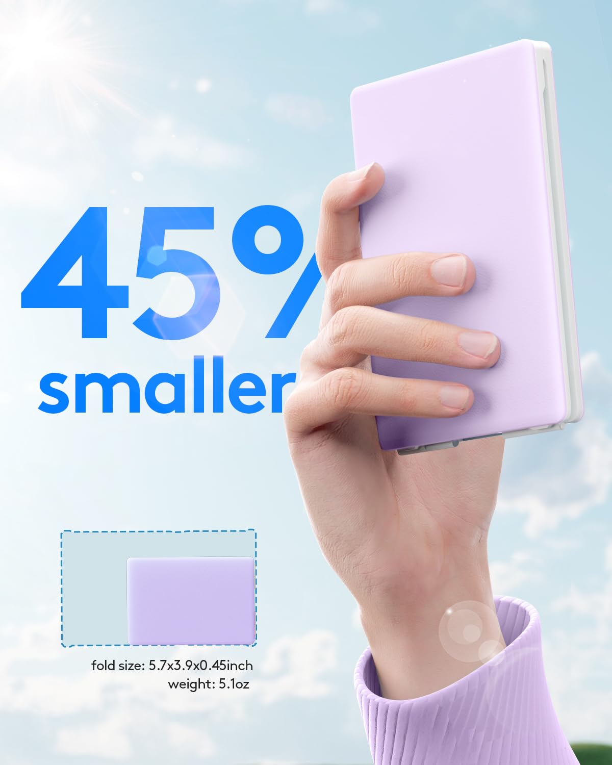 Samsers Bluetooth Foldable Keyboard, Wireless Portable Folding Keyboard, Full Size Ultra Slim Rechargeable Keyboard Connect Up T