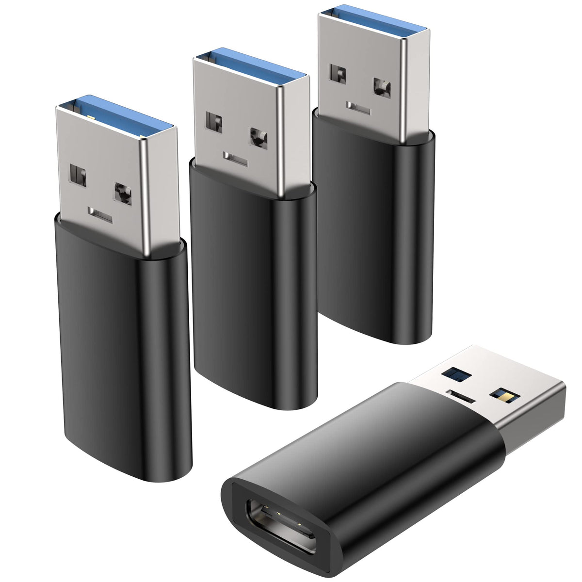 Zestiq Usb C To Usb Adapter (4 Pack), Usb C Female To Usb Male 3.0, Usb Type C Adapter Compatible With Iphone 15/14/13/12, Ipad 