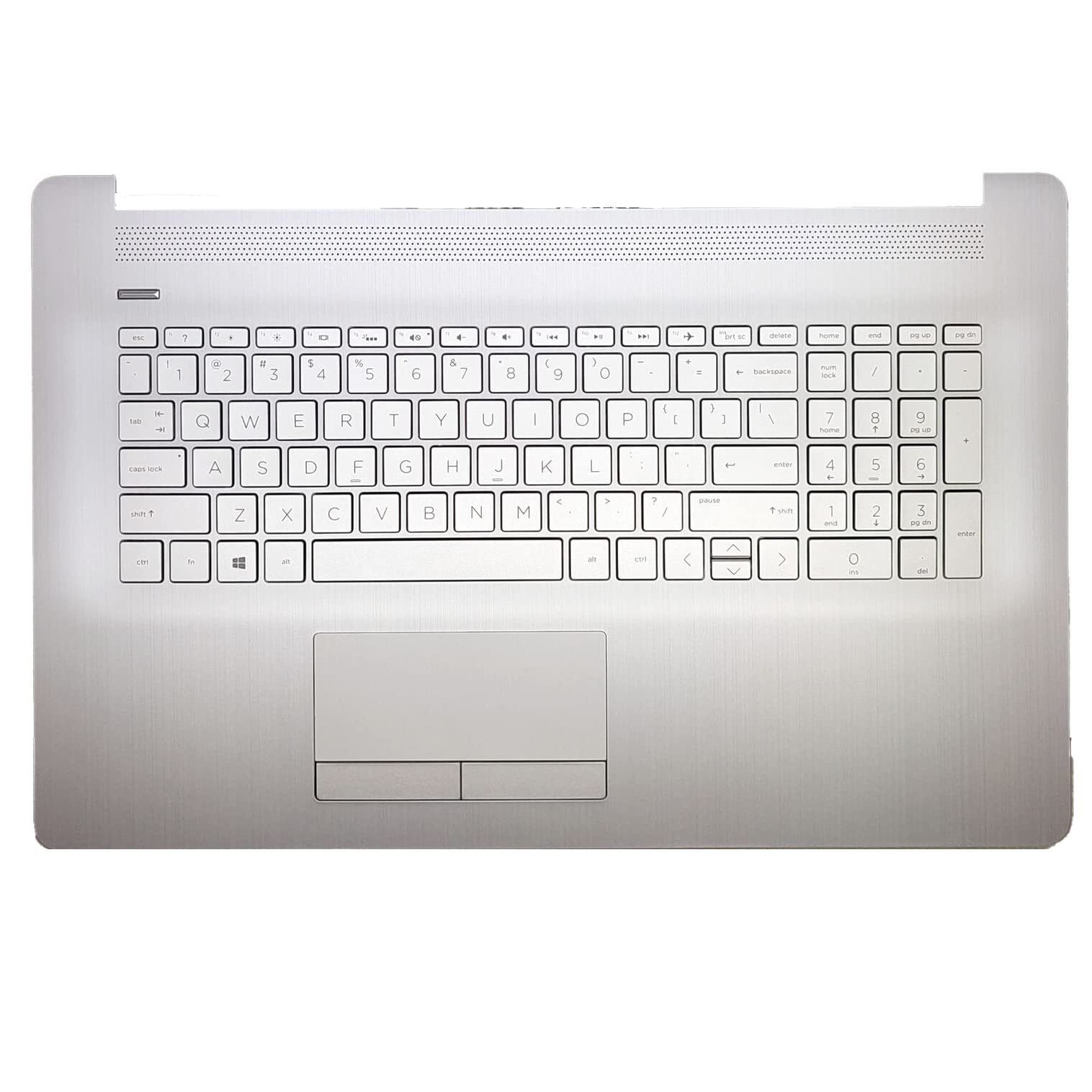 wzqrps Replacement Laptop Upper Case Palmrest Backlit ODD Keyboard Touchpad Assembly Part for HP HP 17 by 17 CA L92787-001 Silve