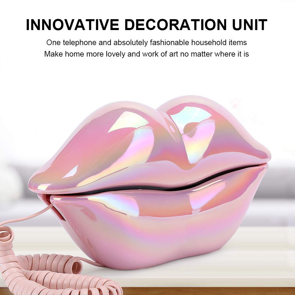 Lip Landline Phone, Electroplating Funny Lip Shape Telephone, Home Desktop Corded Fixed Telephone For Home Office Phones