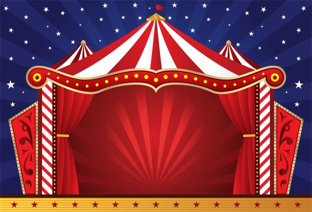 Lfeey 10X8Ft Circus Photography Backdrop Red Tents Night Stars Carnival Photo Background Baby Kids Child Birthday Party Decor Wa