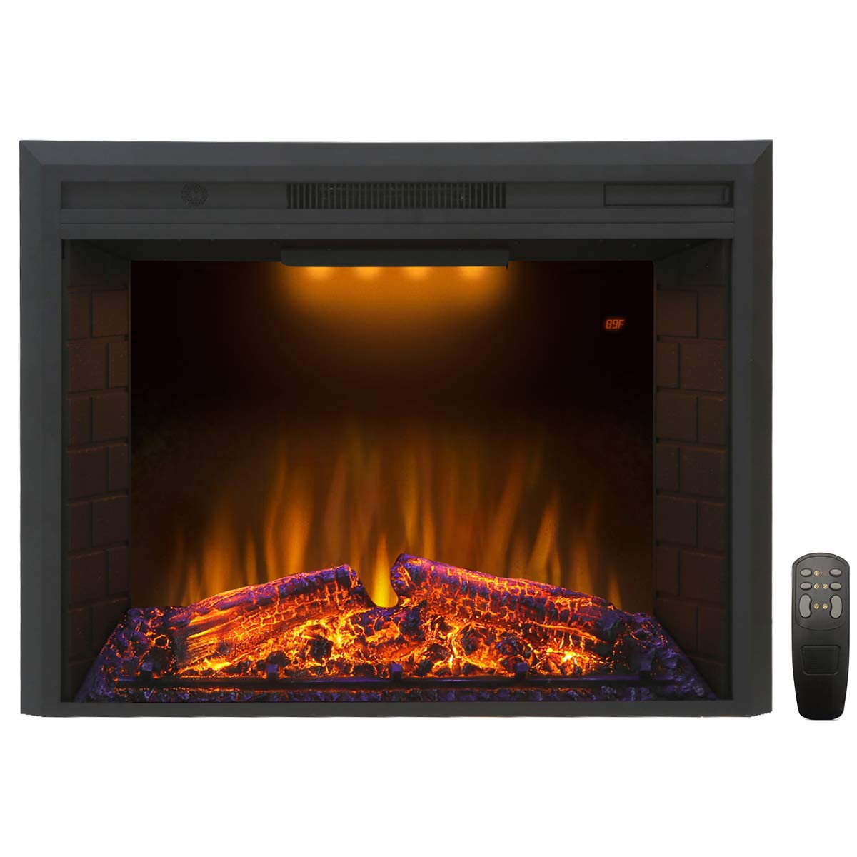 Valuxhome Electric Fireplace, 30 Inches Electric Fireplace Insert, Fireplace Heater With Overheating Protection, Fire Crackling