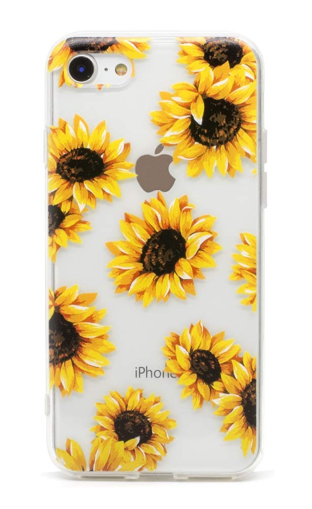 Fateamll Case For Iphone Se (2022/2020), Iphone 7 And Iphone 8,With Sunflower Flower Pattern, Tpu Soft Bumper Anti Scratch Back