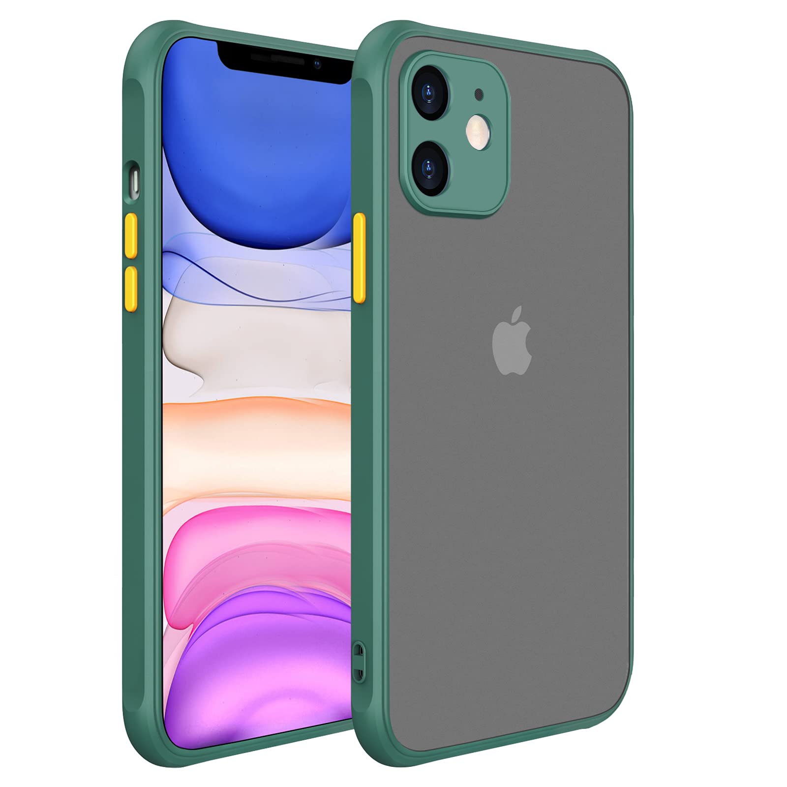 Zezhou Iphone 11 Case With Camera Lens Protector, Shockproof Full Body Covered Soft Tpu Bumper, Enhanced Corner Translucent Matt