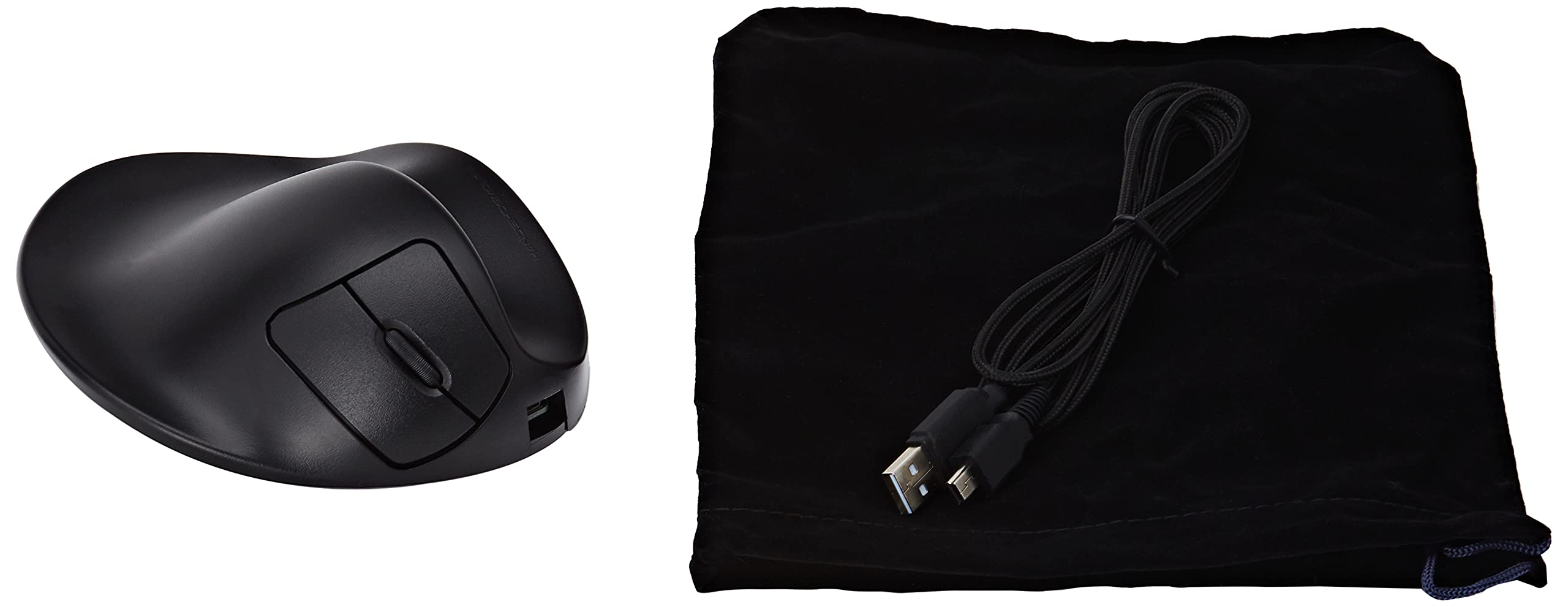 HANDSHOEMOUSE Wired Light Click HandShoe Mouse M2WB-LC, Medium Right-Hand, Black