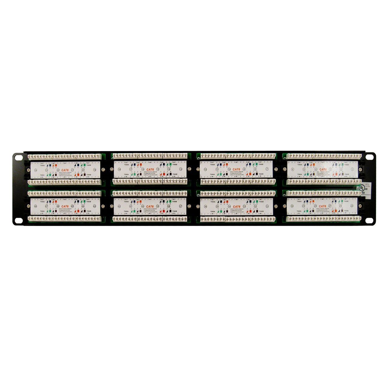 Vertical Cable Cat6 48 Port 19'' Horizontal Rackmount 2U Patch Panel