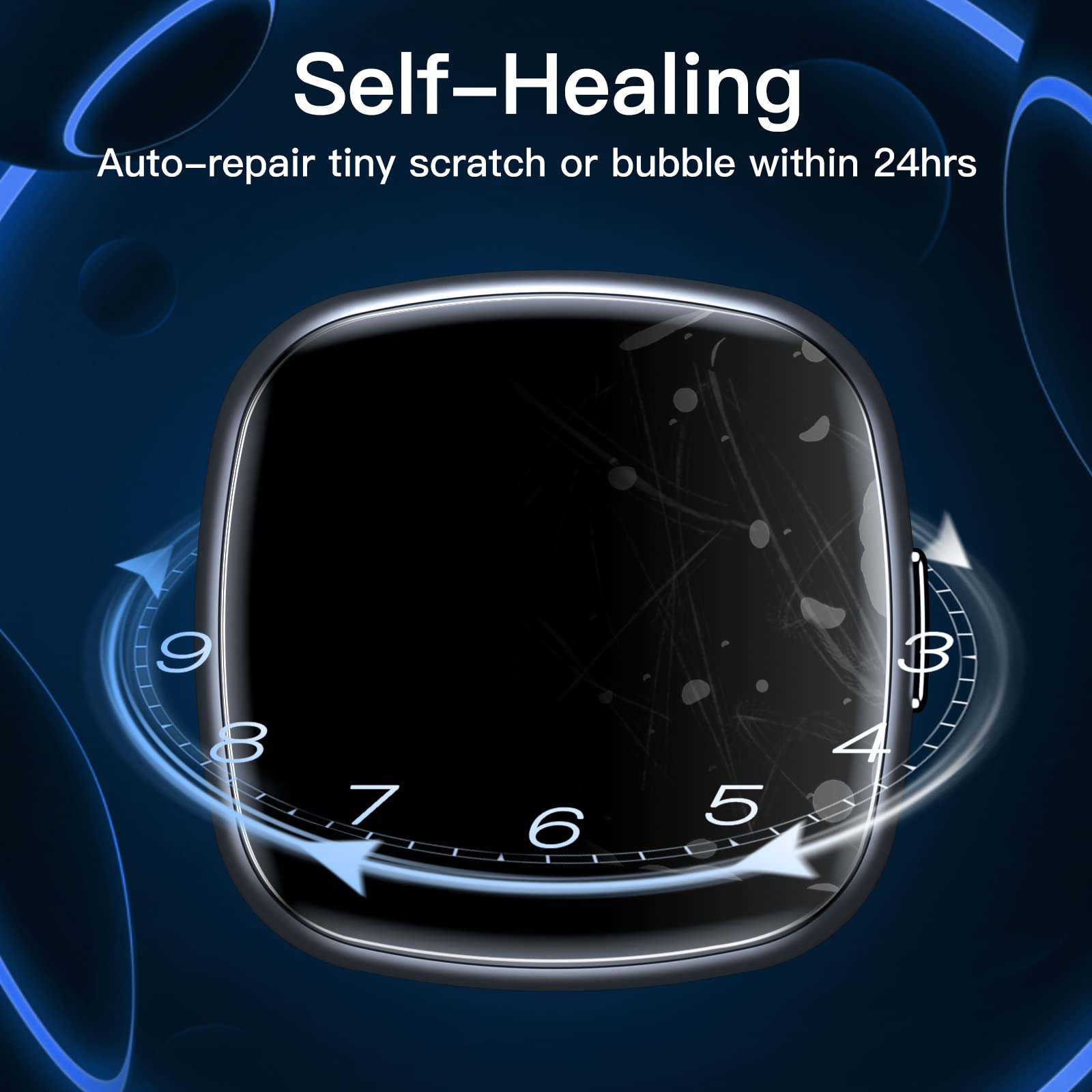 Jetech Screen Protector For Smartwatch Fitbit Versa 4/Sense 2, Anti Scratch Flexible Tpu Film, Hd Clear, 6 Pack