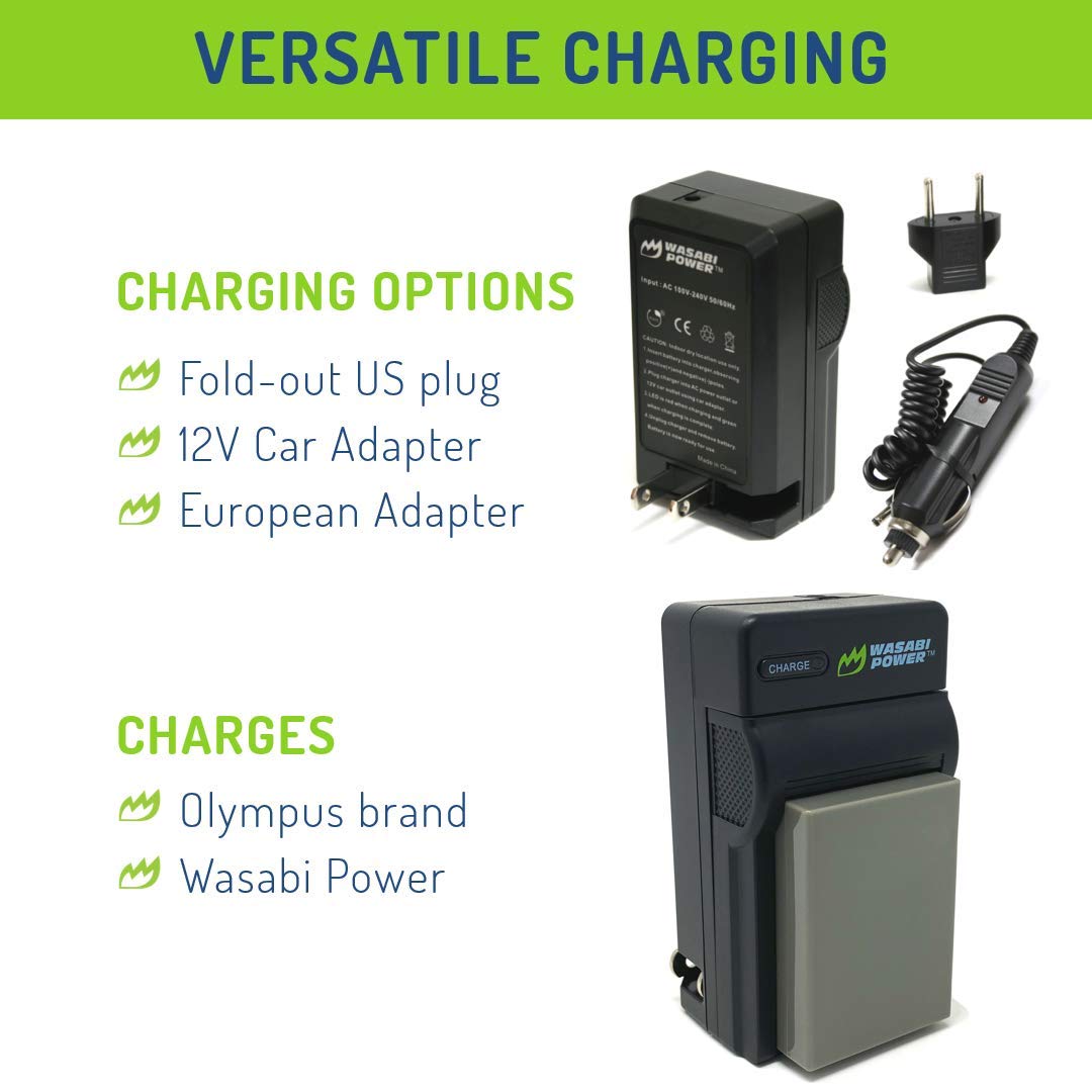 Wasabi Power Battery (2-Pack) And Charger For Olympus Bln-1, Bcn-1 And Olympus Om-D E-M1, Om-D E-M5, Pen E-P5