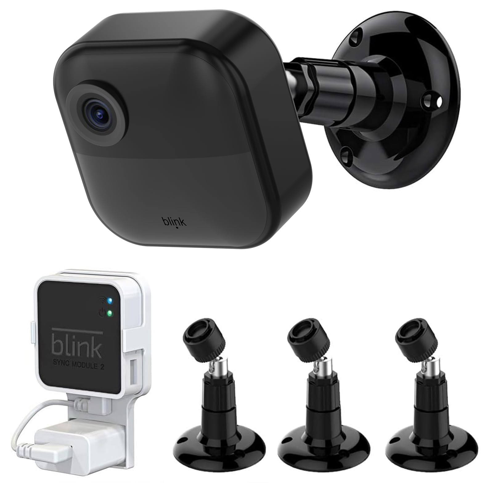All New Blink Outdoor Camera Mount,Compatible With Blink 4Th And 3Rd Gen Outdoor Camera,360 Degree Adjustable Mount With Blink Sync Module 2 Outlet Mount For Blink Camera System (Black,3Pack)