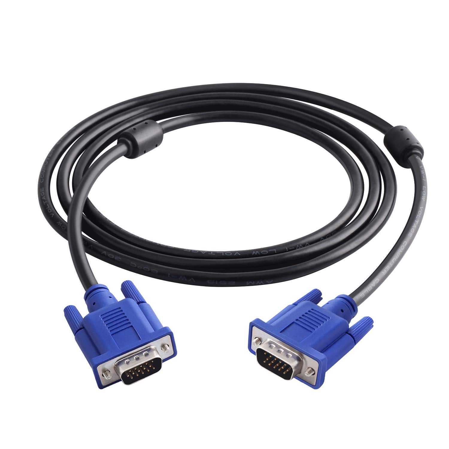 Pasow Vga To Vga Monitor Cable Hd15 Male To Male For Tv Computer Projector (6 Feet)