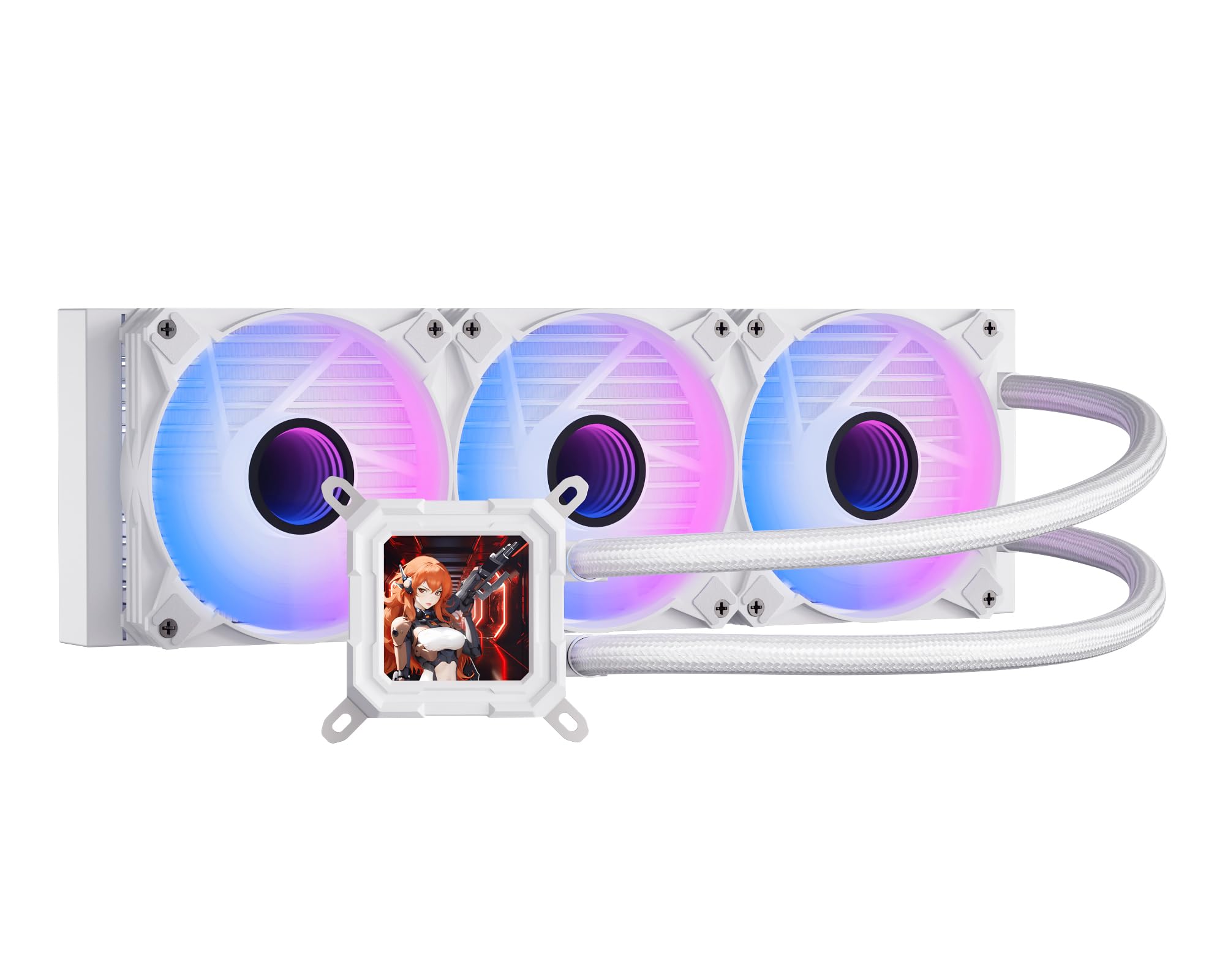 darkFlash DV360S All-in-one Liquid CPU Cooler, 3.2    LCD Screen with 320 * 320 Resolution, ARGB Sync, PWM Fans 360mm Radiator,