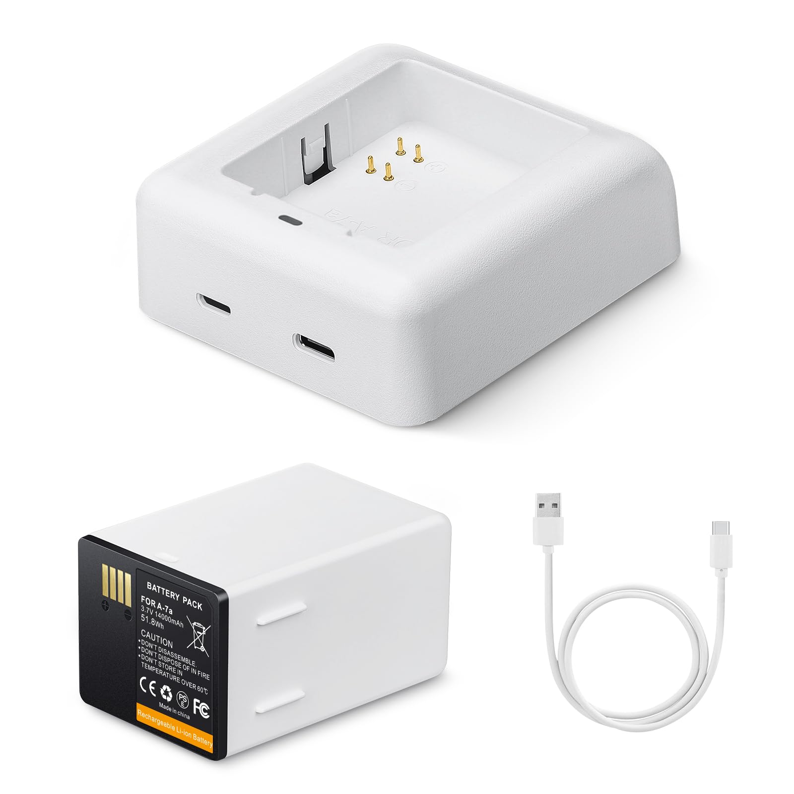 Topwowe A 7A Xl Extended Battery Replacement 14000Mah With Charger Compatible With Arlo Pro 3 Floodlight, Arlo Go 2, Arlo Pro 3/