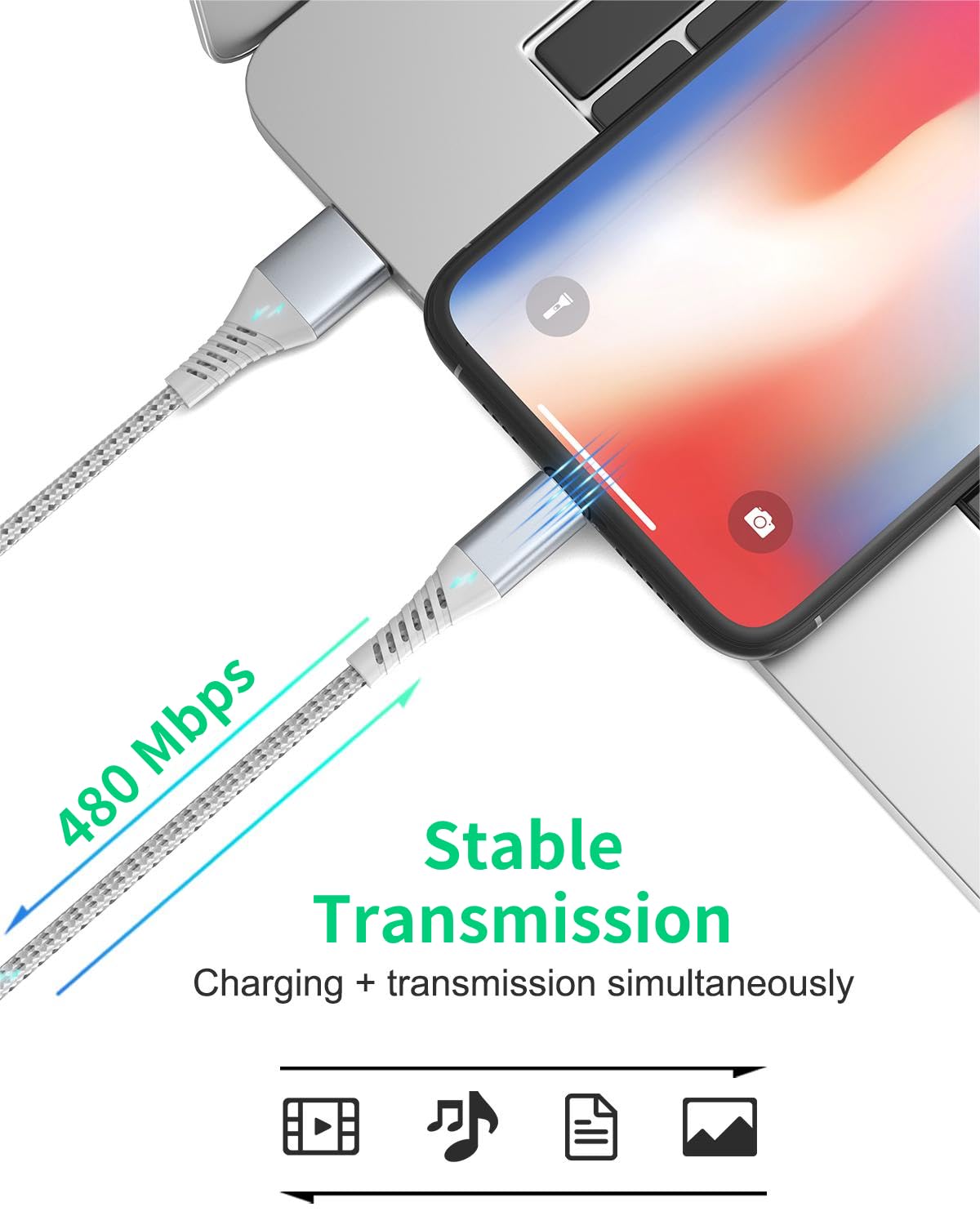 2 Ft Iphone Charging Cable?3Pack, Braided?Usb A To Lightning Cable 2Ft Iphone Charger Cord For Car 2 Foot Short Lightning Cable