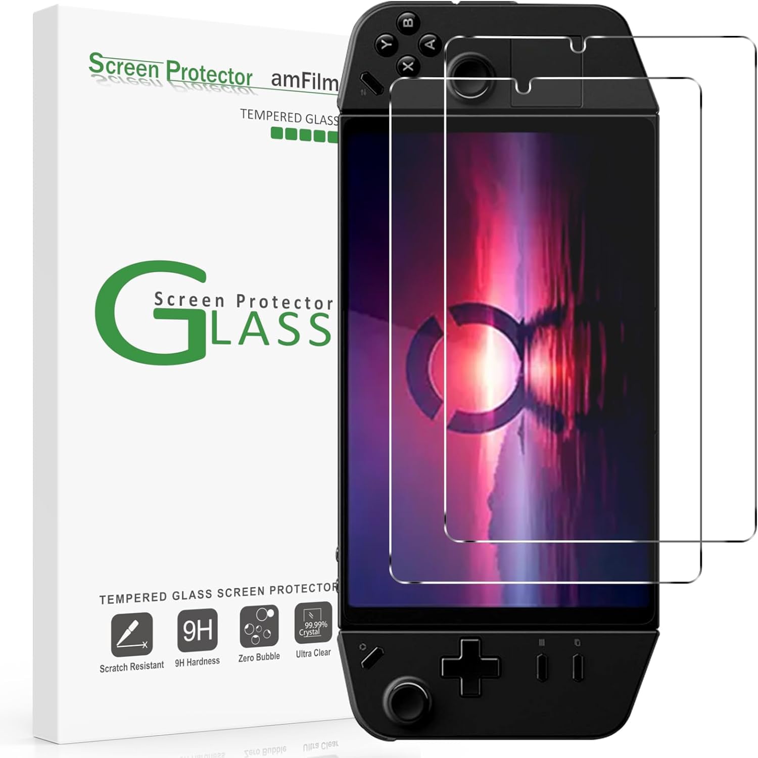 amFilm 2 Pack Upgrade Version Screen Protector for Lenovo Legion Go Handheld 2023, Tempered Glass, 8.8 inch Full Coverage, Trans