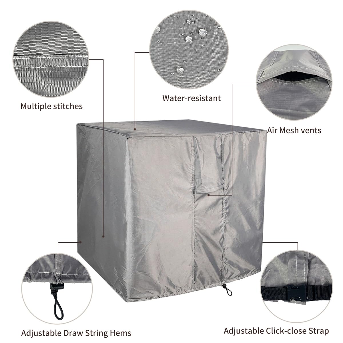 Homydom Air Conditioner Covers For Outside Units Fits Up To 30 ''X30 ''X32 '' Full Winter Ac Unit Covers Outdoor Protection