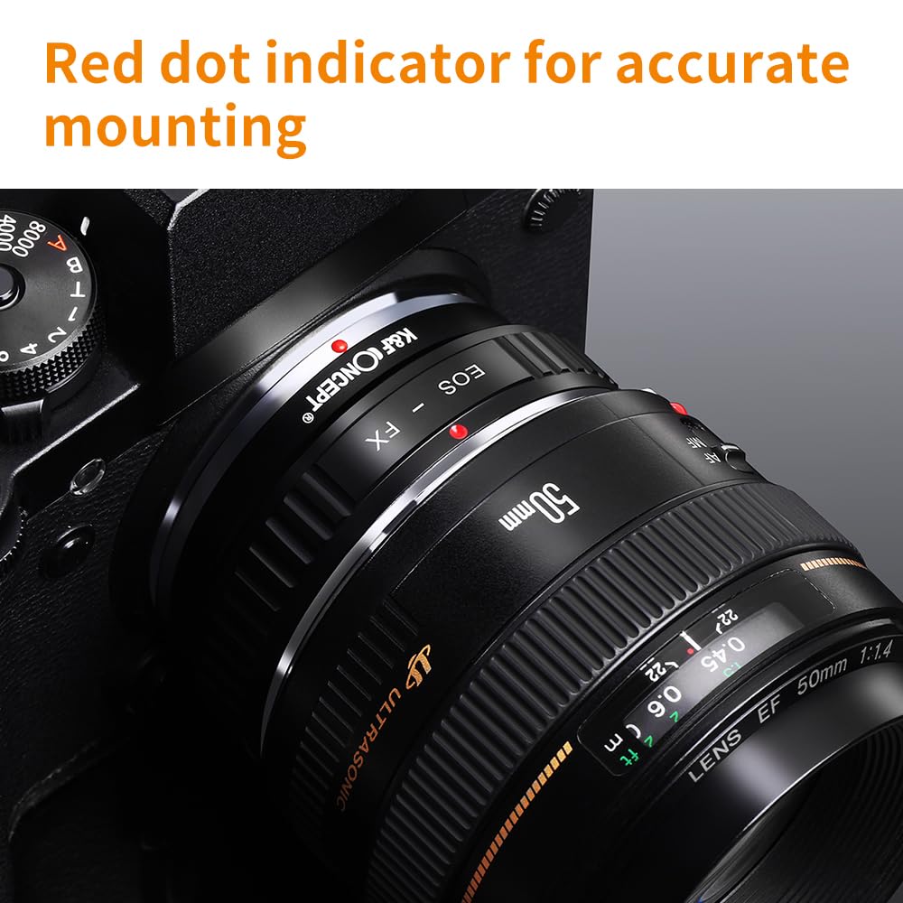 K&F Concept Lens Mount Adapter Eos Ef/Efs Lens To Fuji Fx Mount X Pro1 X Camera X Series Mirrorless Cameras