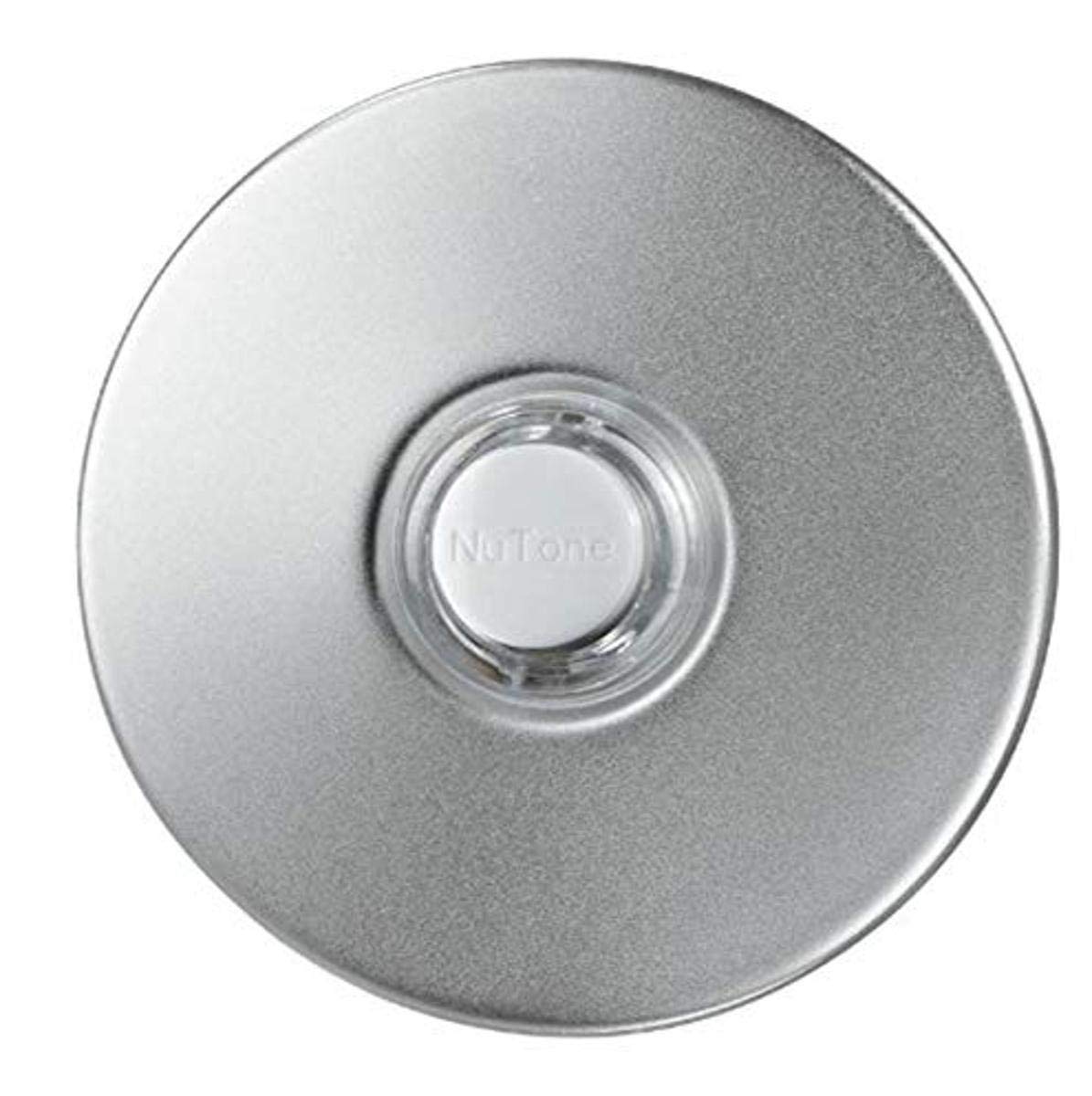 Broan Nutone Pb41Lsn Doorbell Kit, Lighted Round Stucco Pushbutton For Home, 2.5'' Diameter, Satin Nickel