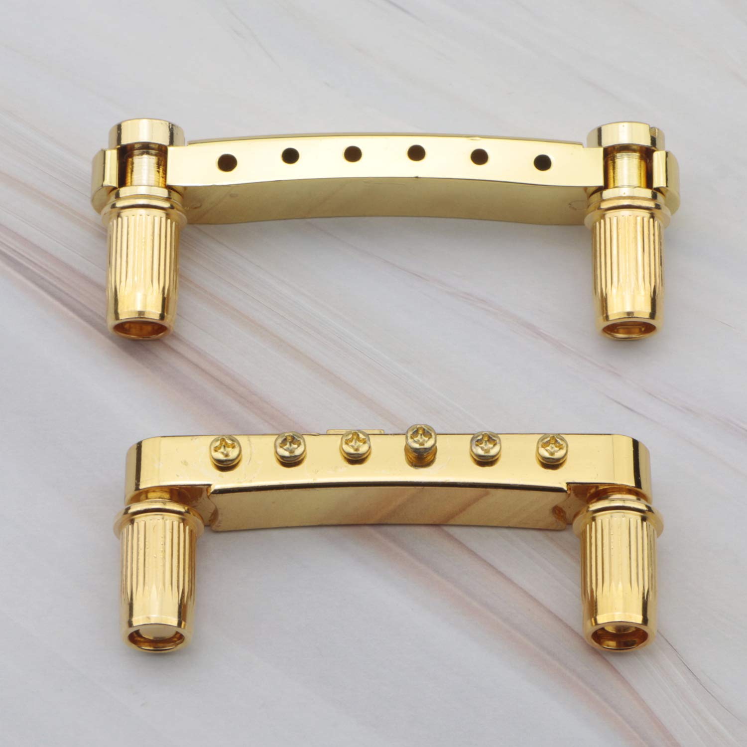 Swhmc Gold Electric Guitar Tune O Matic Roller Saddle Bridge & Tailpiece With Studs Set For Les Paul Lp Sg Style Electric Guitar