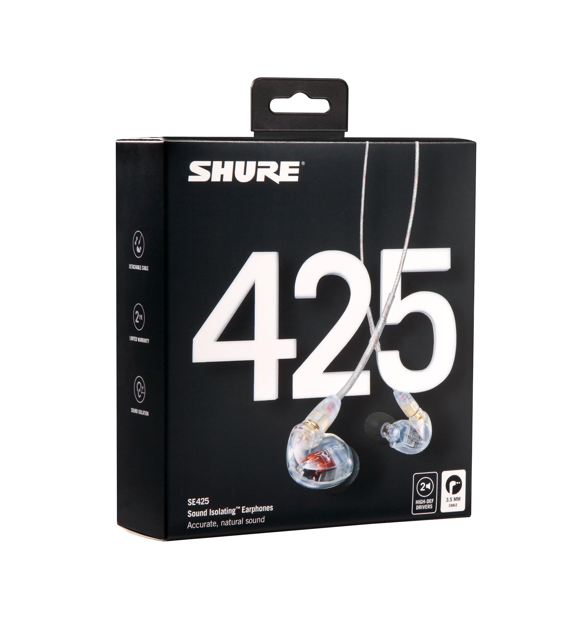 Shure SE425 PRO Wired Earbuds - Professional Sound Isolating Earphones with Detailed Sound, Dual-Driver Hybrid, Secure in-Ear Fi