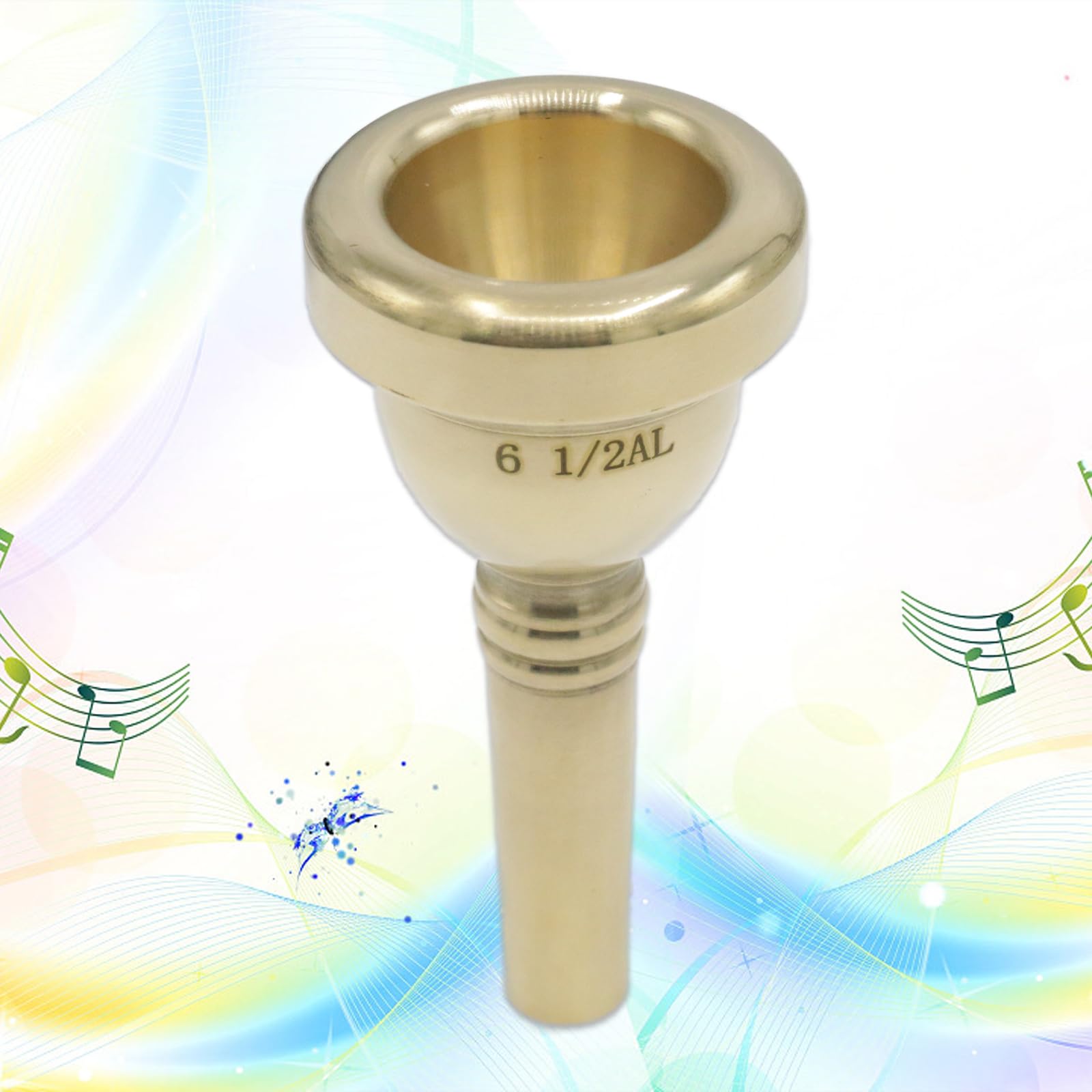 CashBeat Trombone Mouthpiece 6 1/2AL Gold Plated Copper for Euphonium, Baritone & Tenor Trombone, Model C241018