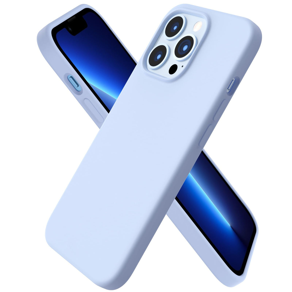 Ornarto Compatible With Iphone 13 Pro Case 6.1, Slim Liquid Silicone 3 Layers Full Covered Soft Gel Rubber Case Cover 6.1 Inch B