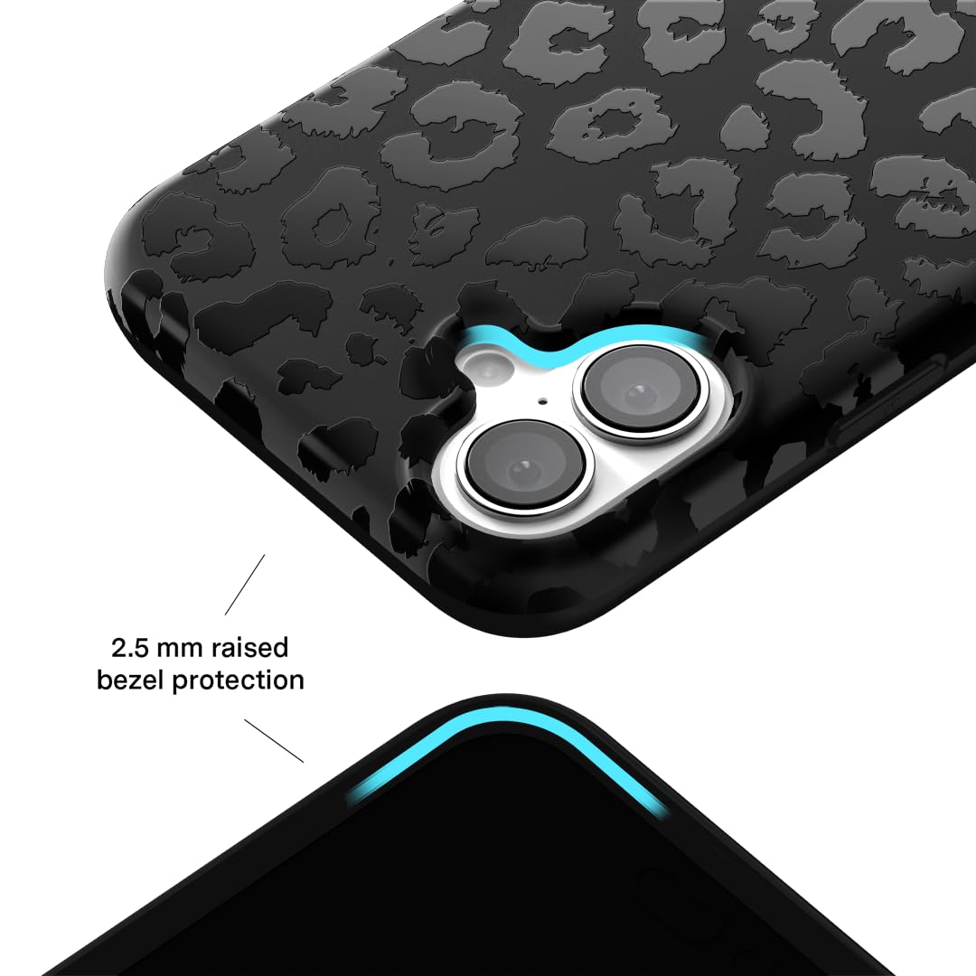 Velvet Caviar Black Leopard Cheetah Print Phone Case For Iphone 16 Plus   Cute Girly Protective Designer Cover For Women   Compa