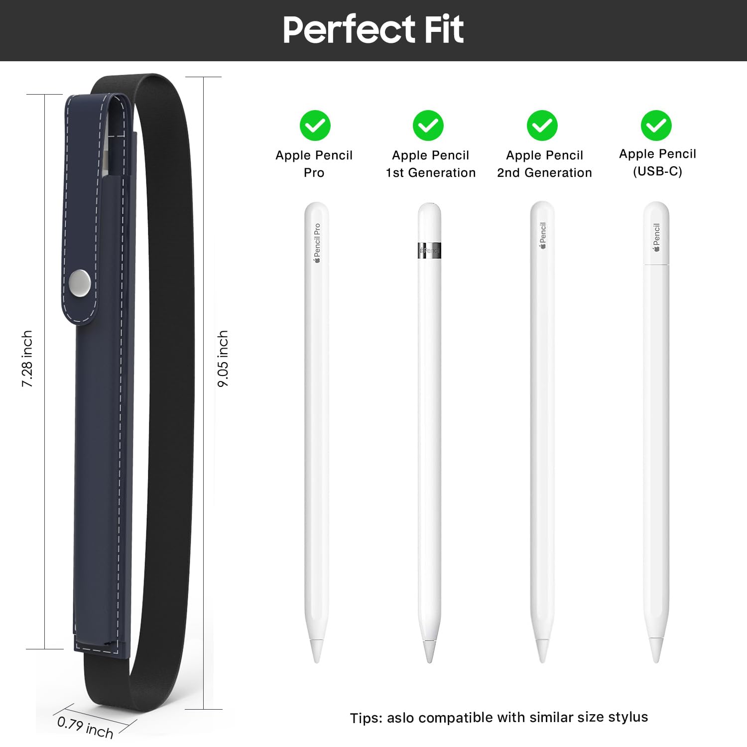 Moko Pencil Holder For Apple Pencil Pro, Apple Pencil 1St/2Nd Generation, Ipencil (Usb-C), Pu Leather Ipad Pencil Sleeve Pouch W