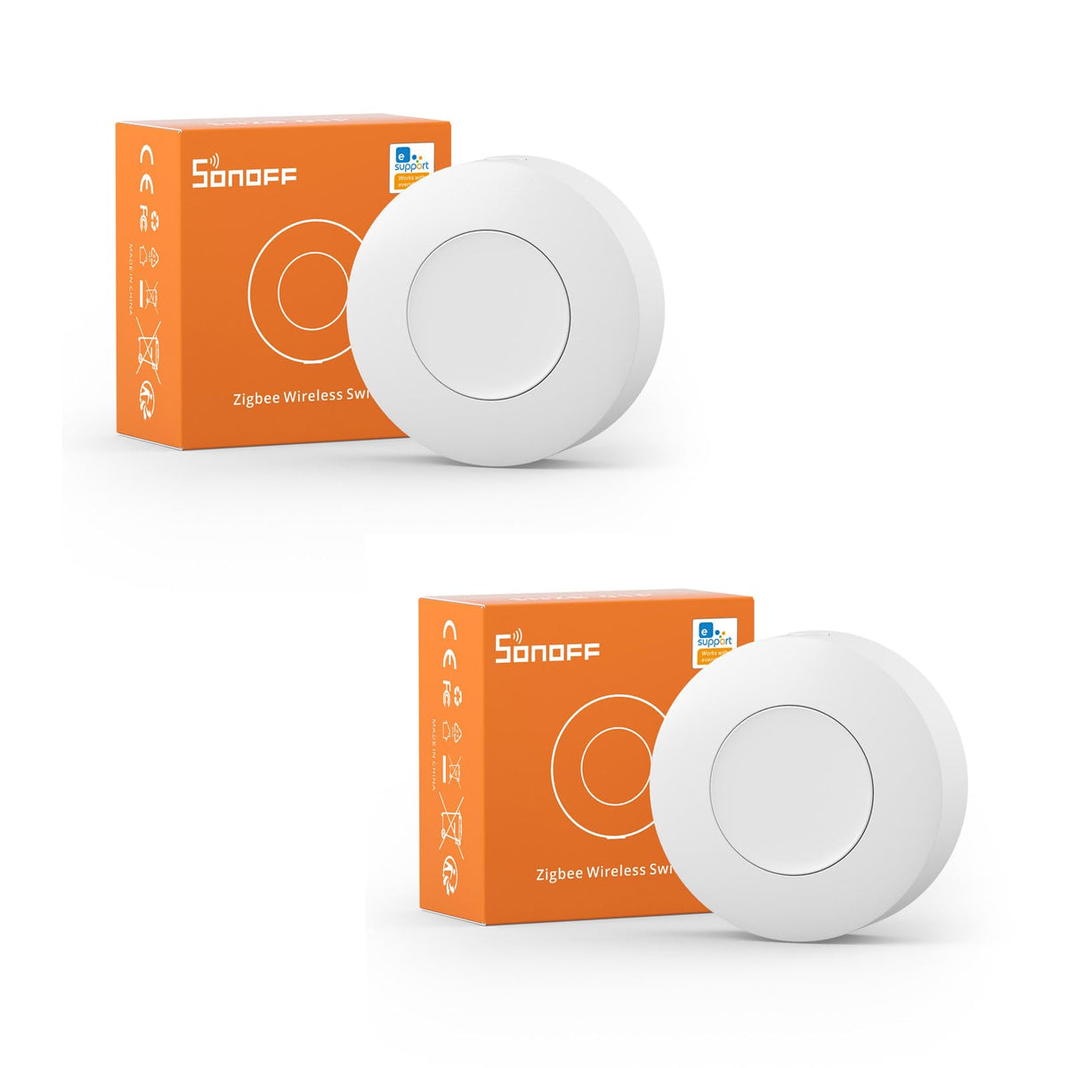 Sonoff Zigbee Switch, Snzb-01P Wireless Push Button, Supports To Create Smart Scenes, Trigger The Connected Devices On Ewelink A