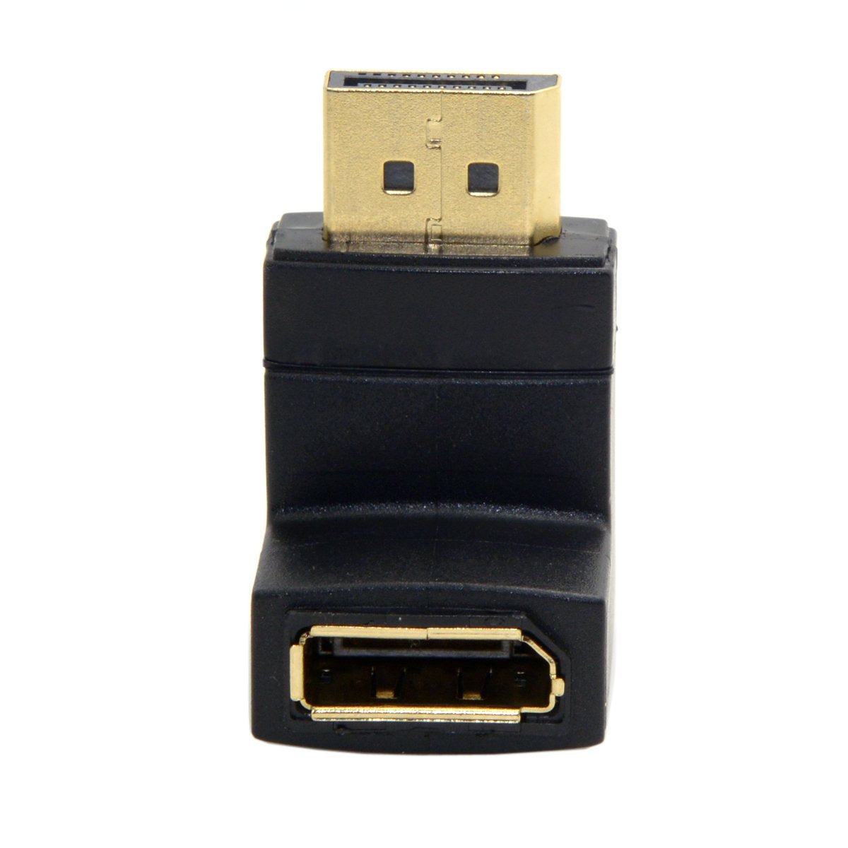 Cy Dp Displayport Male 90 Degree Up Angled To Female Extension Adapter Converter Black