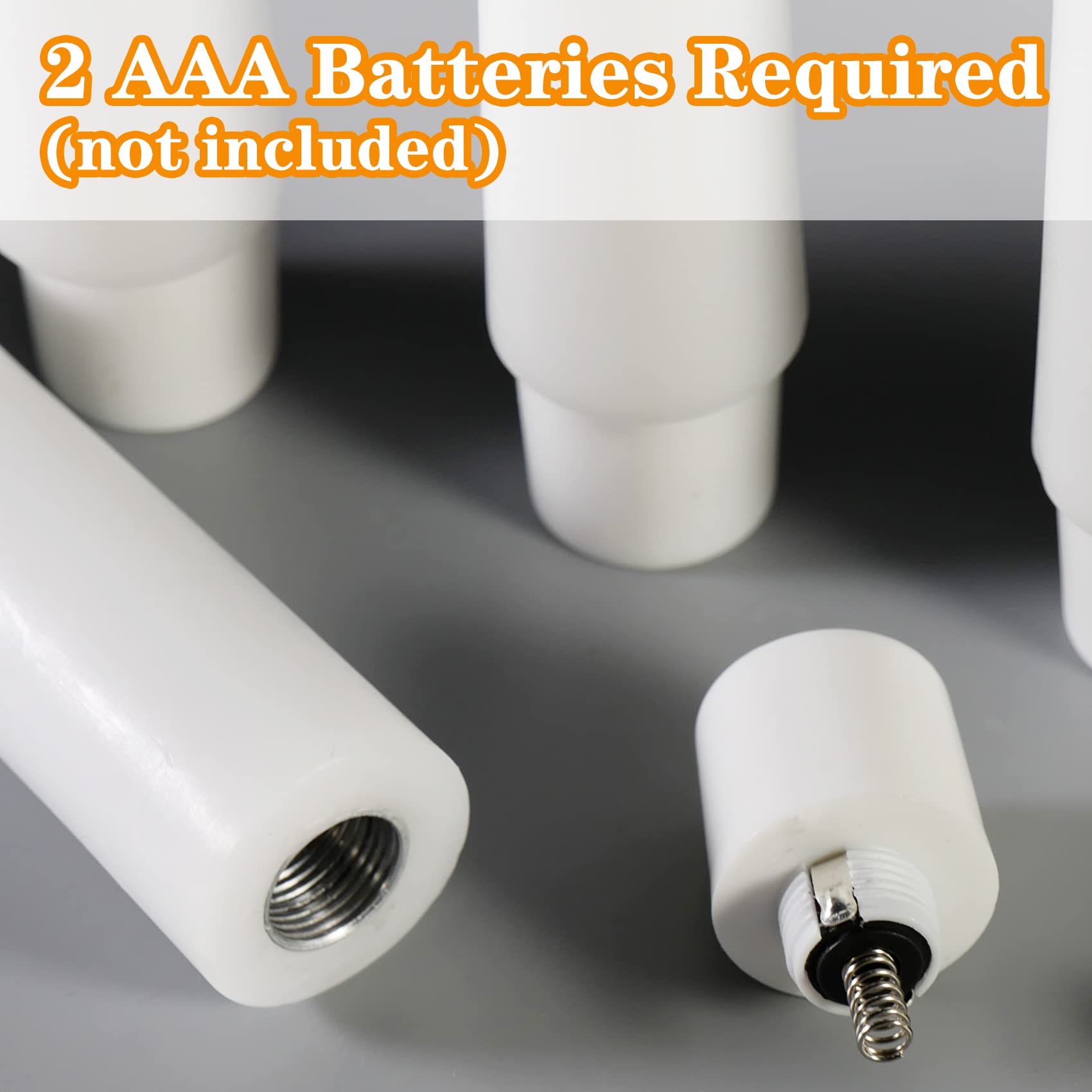 Girimax White Dripping Wax Flameless Taper Candles With Remote, Flickering Battery Operated Led Candlesticks Set Of 6