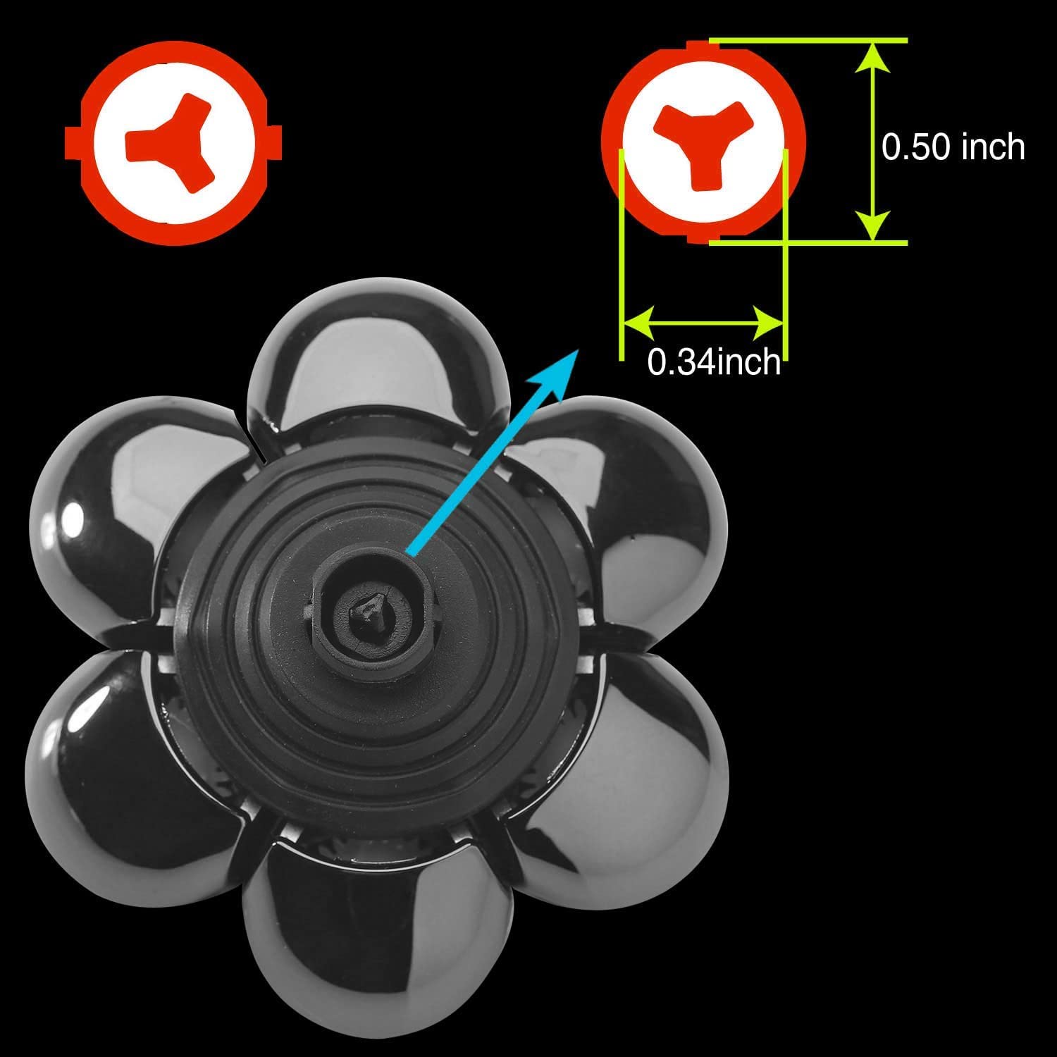 Mawaer Upgrade 7 Blades Head Shaver Replacement Heads Compatible With Freedom Gold Shaver And Some Brands. 7D Electric Shaver Re