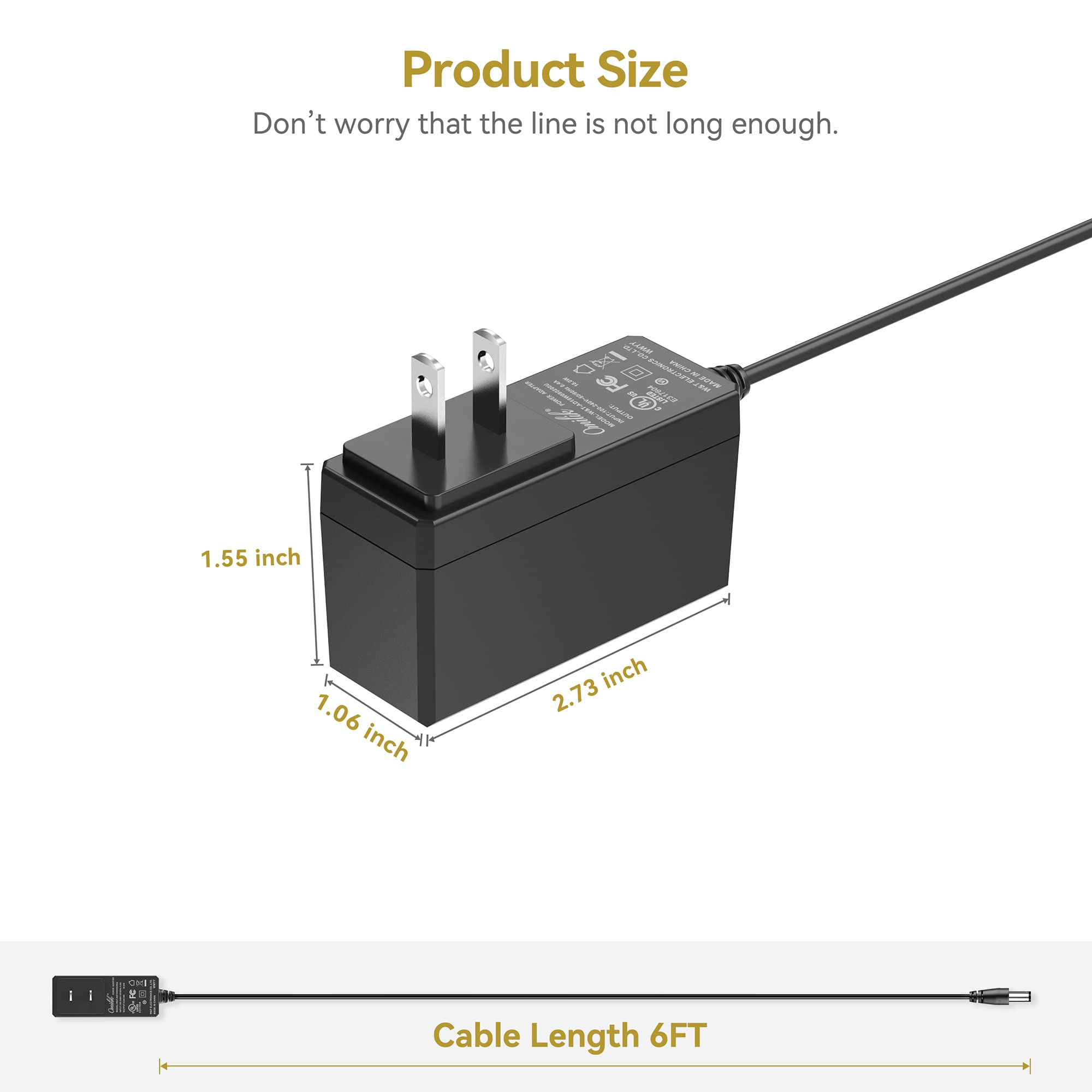 Omilik Ac To Dc Adapter Charger Fits For G Project G Boom G 650 G650 Wireless Bluetooth Boombox Speaker Power Supply Cord (6 Feet Long Cable)