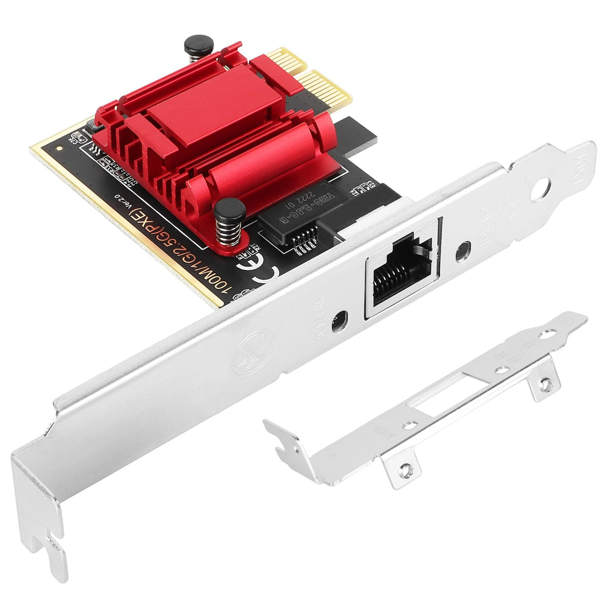 Euqvos 2.5Gb Network Card Pcie Realtek Rtl8125B Chip 2500/1000/100Mbps 2.5Gbase-T Network Adapter Rj45 Lan Support Pxe Pour Wind
